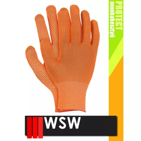 WSW DOTUA ORANGE csúszásbiztos mártott munkakesztyű - 12 pár/csomag