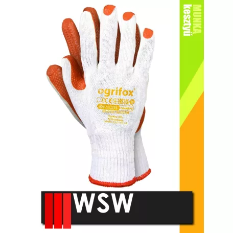 WSW OX ORANGINA mártott gumi térkövező munkakesztyű - 120 pár/csomag