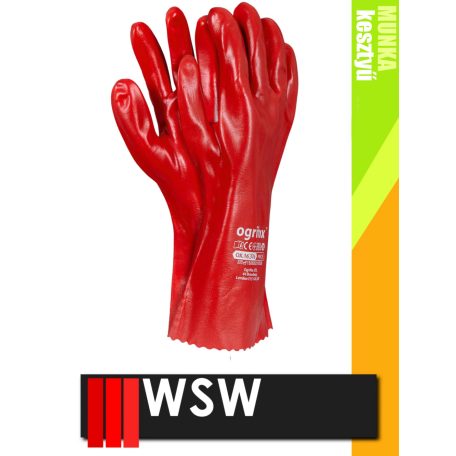 WSW OX PVC mártott munkakesztyű 35 cm - 12 pár/csomag