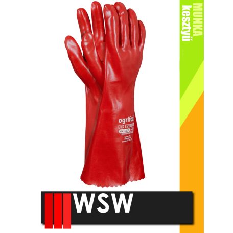 WSW OX PVC mártott munkakesztyű 40 cm - 12 pár/csomag