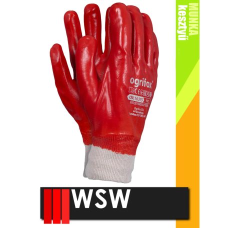 WSW OX PVC mártott munkakesztyű 25 cm - 12 pár/csomag