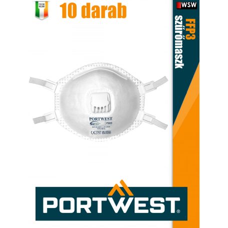 Portwest FFP3 prémium légzésvédő maszk 10 db/doboz - egyéni védőeszköz