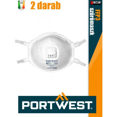 Portwest FFP3 DOLOMITE prémium légzésvédő maszk 2 db/doboz - egyéni védőeszköz