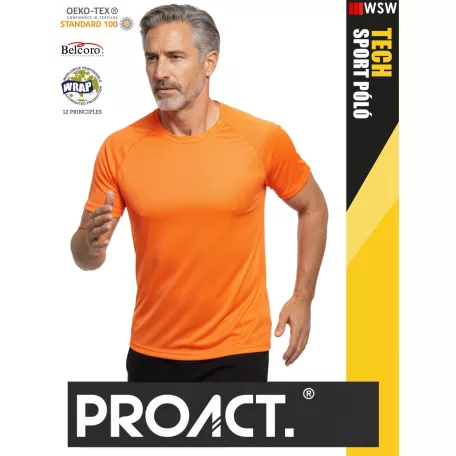 Proact TECH FLUORESCENTO lélegző férfi környakas technikai sportpóló - ruha