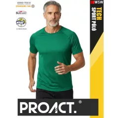   Proact TECH KELLYGREEN lélegző férfi környakas technikai sportpóló - ruha
