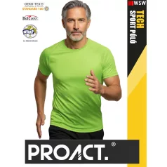   Proact TECH LIME lélegző férfi környakas technikai sportpóló - ruha