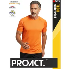   Proact TECH ORANGE lélegző férfi környakas technikai sportpóló - ruha