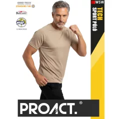   Proact TECH SAND lélegző férfi környakas technikai sportpóló - ruha