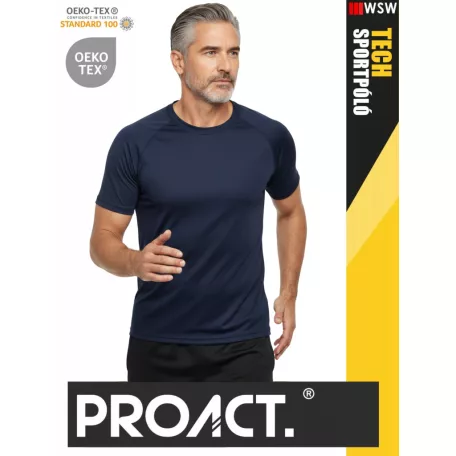 Proact TECH SPORTNAVY lélegző férfi környakas technikai sportpóló - ruha