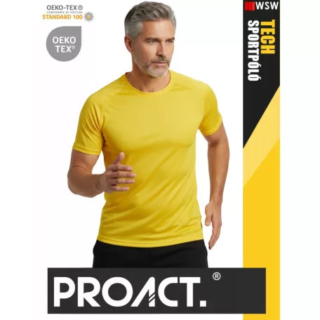 Proact TECH TRUEYELLOW lélegző férfi környakas technikai sportpóló - ruha