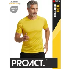   Proact TECH TRUEYELLOW lélegző férfi környakas technikai sportpóló - ruha