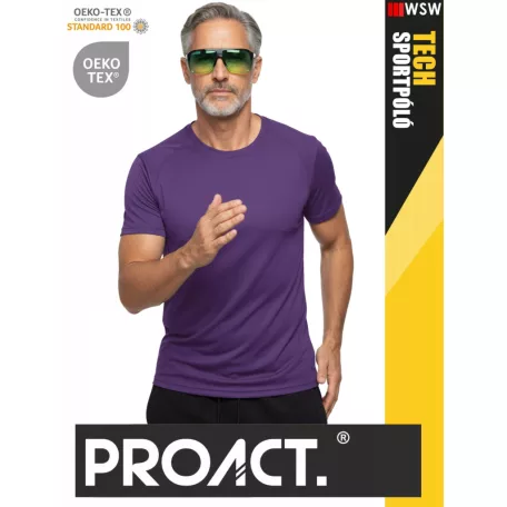 Proact TECH VIOLET lélegző férfi környakas technikai sportpóló - ruha