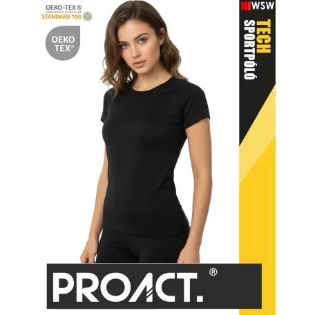Proact TECH AQUABLUE lélegző női környakas technikai sportpóló - ruha