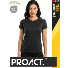   Proact TECH DARKGREY lélegző női környakas technikai sportpóló - ruha