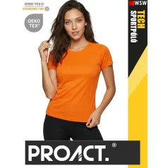   Proact TECH FLOURESCENTO lélegző női környakas technikai sportpóló - ruha