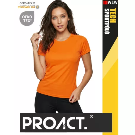 Proact TECH FLOURESCENTO lélegző női környakas technikai sportpóló - ruha