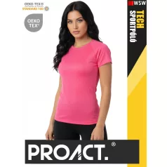 Proact TECH FLOURESCENTO lélegző női környakas technikai sportpóló - ruha