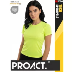   Proact TECH FLOURESCENTY lélegző női környakas technikai sportpóló - ruha