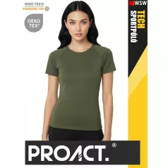 Proact TECH FLOURESCENTY lélegző női környakas technikai sportpóló - ruha
