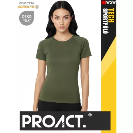 Proact TECH FLOURESCENTY lélegző női környakas technikai sportpóló - ruha