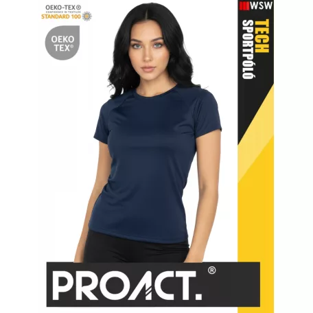 Proact TECH SKYBLUE lélegző női környakas technikai sportpóló - ruha