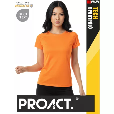 Proact TECH FLOURESCENTO lélegző női környakas technikai sportpóló - ruha