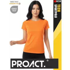 Proact TECH FLOURESCENTO lélegző női környakas technikai sportpóló - ruha