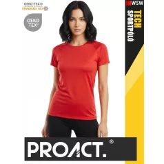   Proact TECH RED lélegző női környakas technikai sportpóló - ruha