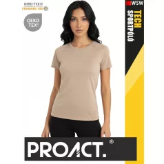 Proact TECH RED lélegző női környakas technikai sportpóló - ruha