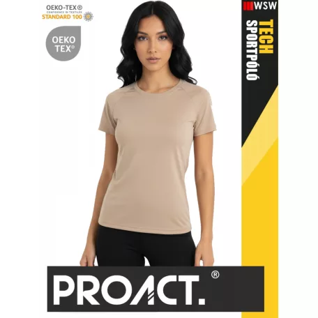 Proact TECH RED lélegző női környakas technikai sportpóló - ruha
