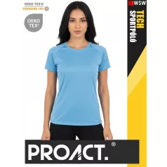   Proact TECH SKYBLUE lélegző női környakas technikai sportpóló - ruha