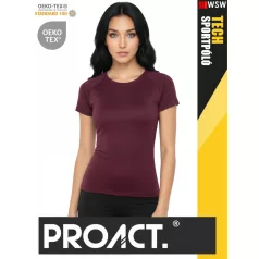   Proact TECH WINE lélegző női környakas technikai sportpóló - ruha
