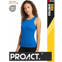 Proact TECH AQUABLUE lélegző női környakas technikai sportpóló - ruha