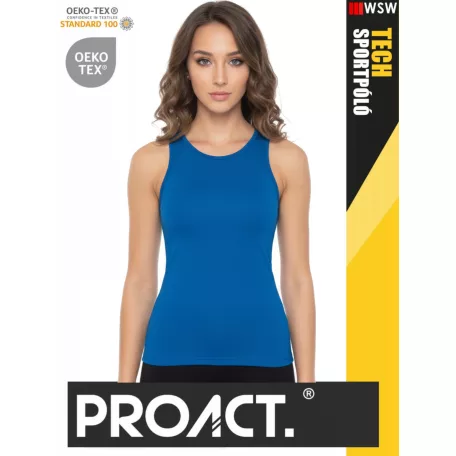 Proact TECH AQUABLUE lélegző női környakas technikai sportpóló - ruha
