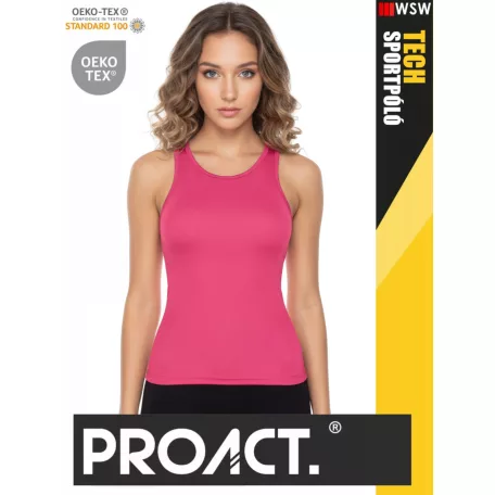 Proact TECH FLOURESCENTP lélegző női környakas technikai sporttrikó - ruha