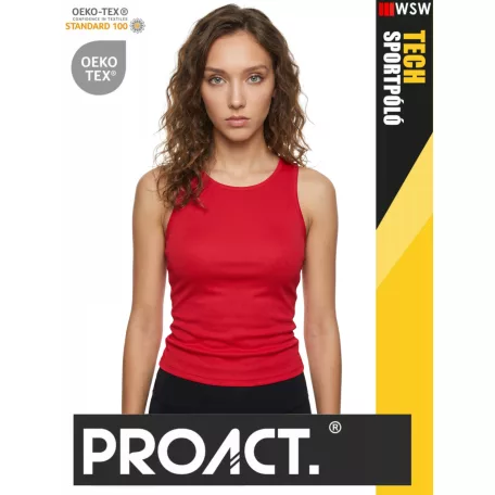 Proact TECH RED lélegző női környakas technikai sporttrikó - ruha