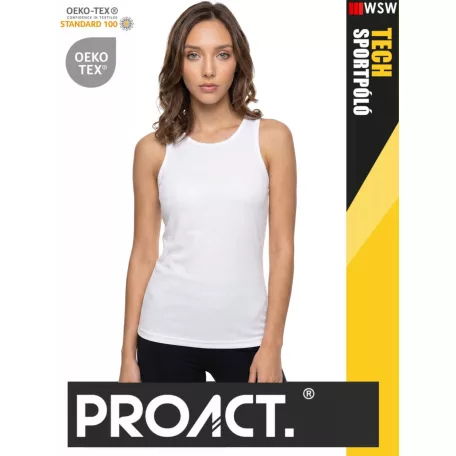 Proact TECH WHITE lélegző női környakas technikai sporttrikó - ruha