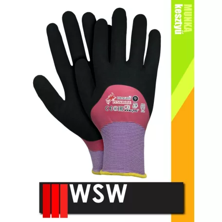 WSW PINKROSE mártott latex munkakesztyű - 12 pár/csomag