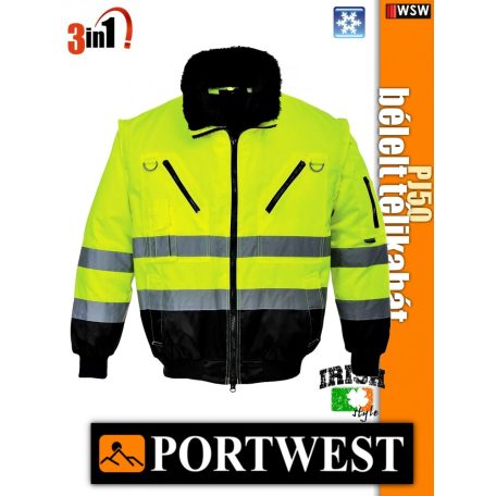 Portwest PJ50 téli 3in1 láthatósági télikabát - dzseki