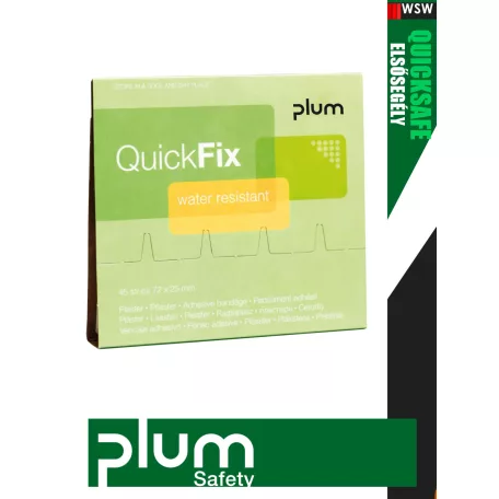 Plum QUICKFIX WATERRESISTANCE téphető ragtapasz utántöltő 45 db vízálló - elsősegély felszerelés