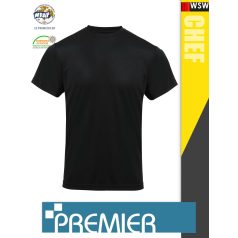   Premier COOLCHECKER BLACK technikai férfi séf lélegző póló - munkaruha