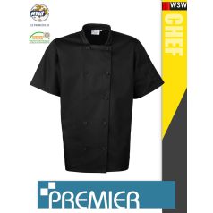   Premier CHEF'S BLACK technikai férfi séf kabát - munkaruha