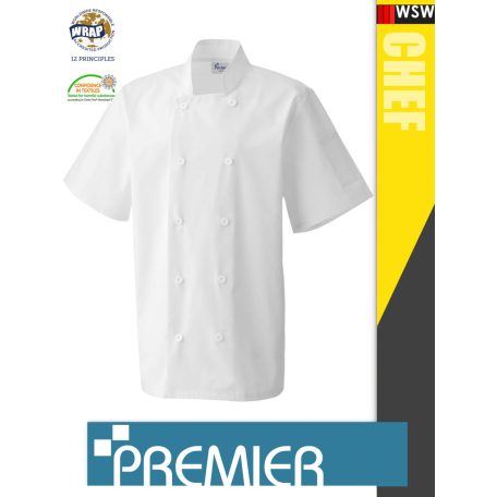 Premier CHEF'S WHITE technikai férfi séf kabát - munkaruha