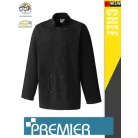 Premier CHEF'S BLACK technikai férfi séf kabát - munkaruha