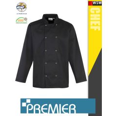 Premier STUD BLACK technikai férfi séf kabát - munkaruha