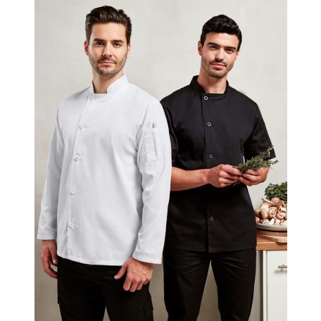 Premier ESSENTIAL BLACK technikai férfi séf kabát - munkaruha