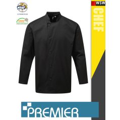   Premier ESSENTIAL BLACK technikai férfi séf kabát - munkaruha