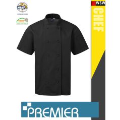   Premier COOLCHECKER BLACK technikai férfi séf kabát - munkaruha