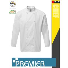   Premier COOLCHECKER WHITE technikai férfi séf kabát - munkaruha