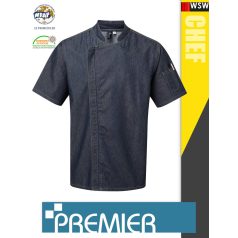   Premier CHEF'S INDIGODENIM technikai férfi séf kabát - munkaruha